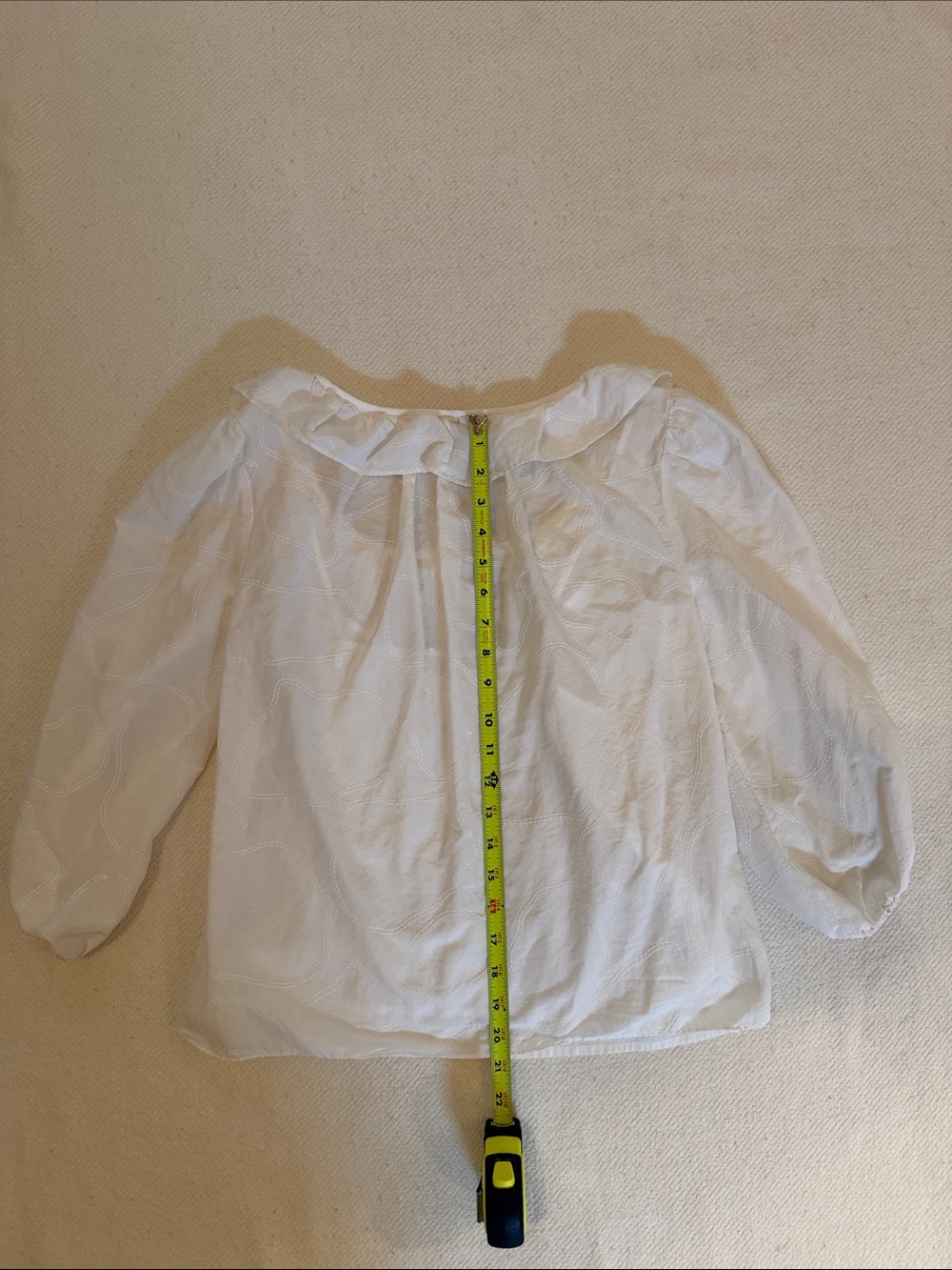 AYR White Ruffle Neck Button-Front Blouse - Picture 4 of 6